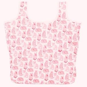 Cat Lady large reusable tote of rip stop nylon-folds into internal pocket—NWT